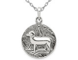 Sterling Silver Aries Charm Astrology Zodiac Pendant Necklace with Chain